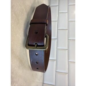 Genuine Leather EXPRESS Belt Size L Brass Buckle